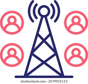 Broadcast Icon Color Vector Illustration