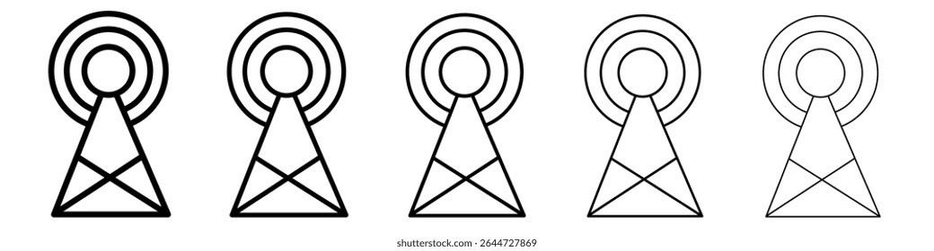 Broadcast Icon flat illustration set logo