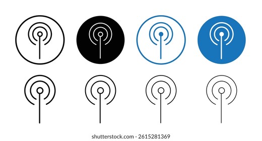 Broadcast Icon Flat simple outline set