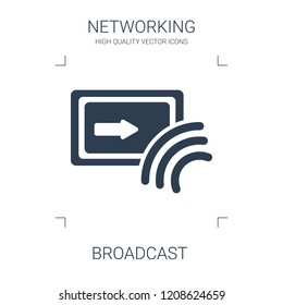 broadcast icon. high quality filled broadcast icon on white background. from networking collection flat trendy vector broadcast symbol. use for web and mobile