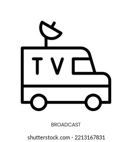 Broadcast icon. Line Art Style Design Isolated On White Background