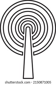 Broadcast Icon line art vector illustration on white background..eps
