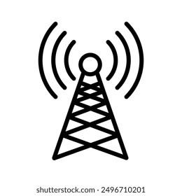 Broadcast Icon linear logo mark in black and white
