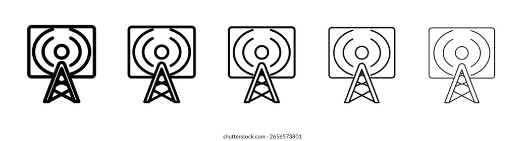 Broadcast-Symbol, Umriss, einfache Illustration, einzeln