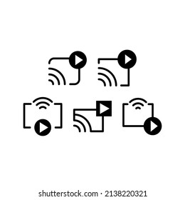 Broadcast Icon Set Vector Symbol Design Illustration