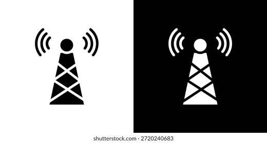 Ilustración vectorial de silueta de icono de difusión estilo plano aislado