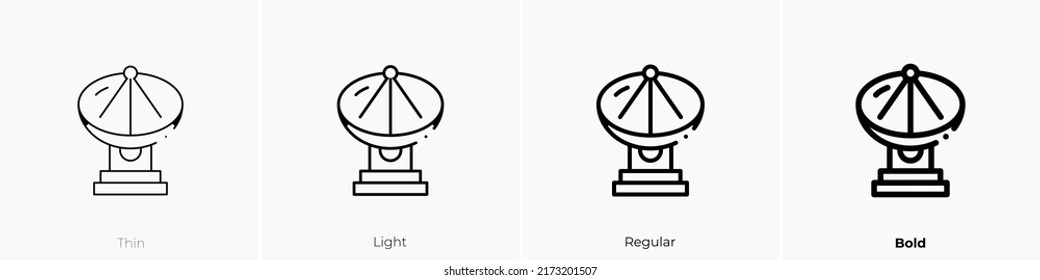 Icono de difusión. Diseño delgado, ligero y audaz aislado en un fondo blanco