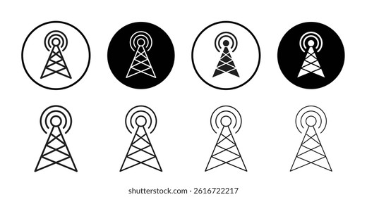 Broadcast Icon Thin line illustration set