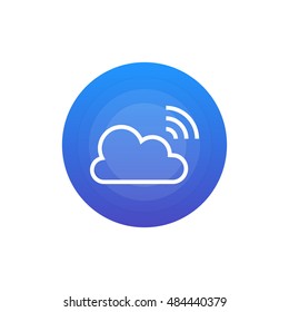 Broadcast icon vector, clip art. Live stream cloud computing. Also useful as logo, circle app icon, web UI element, symbol, graphic image, silhouette and illustration.