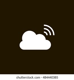 Broadcast icon vector, clip art. Live stream cloud computing. Also useful as logo, web UI element, symbol, graphic image, silhouette and illustration.