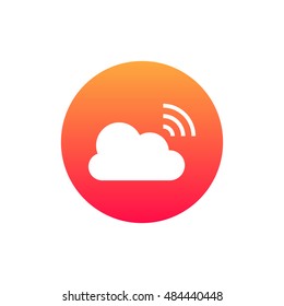Broadcast icon vector, clip art. Live stream cloud computing. Also useful as logo, circle app icon, web UI element, symbol, graphic image, silhouette and illustration.