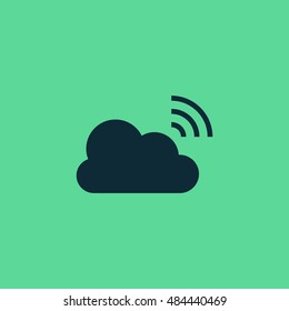 Broadcast icon vector, clip art. Live stream cloud computing. Also useful as logo, web UI element, symbol, graphic image, silhouette and illustration.