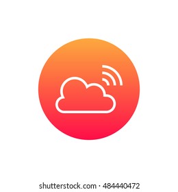Broadcast icon vector, clip art. Live stream cloud computing. Also useful as logo, circle app icon, web UI element, symbol, graphic image, silhouette and illustration.