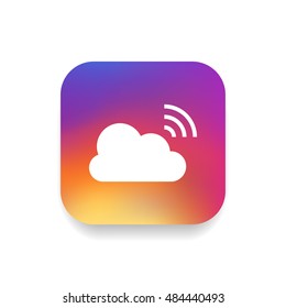 Broadcast icon vector, clip art. Live stream cloud computing. Also useful as logo, square app icon, web UI element, symbol, graphic image, silhouette and illustration.