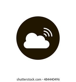 Broadcast icon vector, clip art. Live stream cloud computing. Also useful as logo, circle app icon, web UI element, symbol, graphic image, silhouette and illustration.