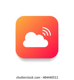 Broadcast icon vector, clip art. Live stream cloud computing. Also useful as logo, square app icon, web UI element, symbol, graphic image, silhouette and illustration.