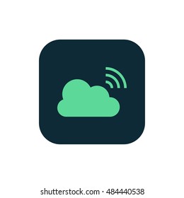 Broadcast icon vector, clip art. Live stream cloud computing. Also useful as logo, square app icon, web UI element, symbol, graphic image, silhouette and illustration.