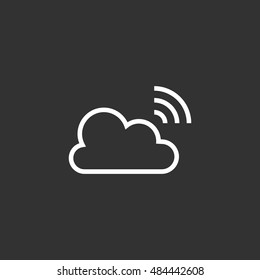Broadcast icon vector, clip art. Live stream cloud computing. Also useful as logo, web UI element, symbol, graphic image, silhouette and illustration.