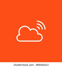 Broadcast icon vector, clip art. Live stream cloud computing. Also useful as logo, web UI element, symbol, graphic image, silhouette and illustration.