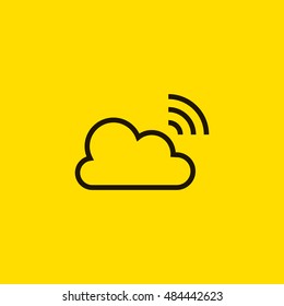 Broadcast icon vector, clip art. Live stream cloud computing. Also useful as logo, web UI element, symbol, graphic image, silhouette and illustration.