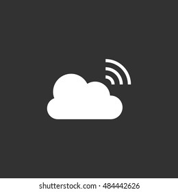 Broadcast icon vector, clip art. Live stream cloud computing. Also useful as logo, web UI element, symbol, graphic image, silhouette and illustration.