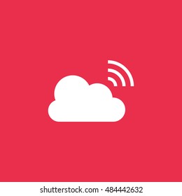 Broadcast icon vector, clip art. Live stream cloud computing. Also useful as logo, web UI element, symbol, graphic image, silhouette and illustration.
