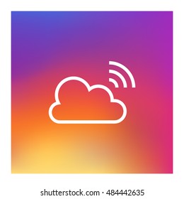Broadcast icon vector, clip art. Live stream cloud computing. Also useful as logo, web UI element, symbol, graphic image, silhouette and illustration.