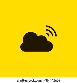Broadcast icon vector, clip art. Live stream cloud computing. Also useful as logo, web UI element, symbol, graphic image, silhouette and illustration.