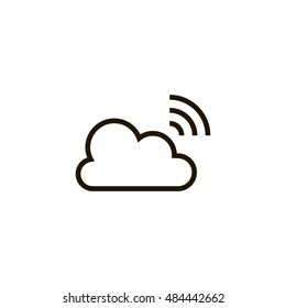 Broadcast icon vector, clip art. Live stream cloud computing. Also useful as logo, web UI element, symbol, graphic image, silhouette and illustration.