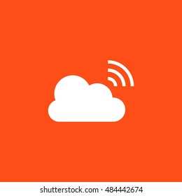 Broadcast icon vector, clip art. Live stream cloud computing. Also useful as logo, web UI element, symbol, graphic image, silhouette and illustration.