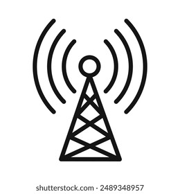 Broadcast Icon Vector symbol or sign set collection in black and white outline