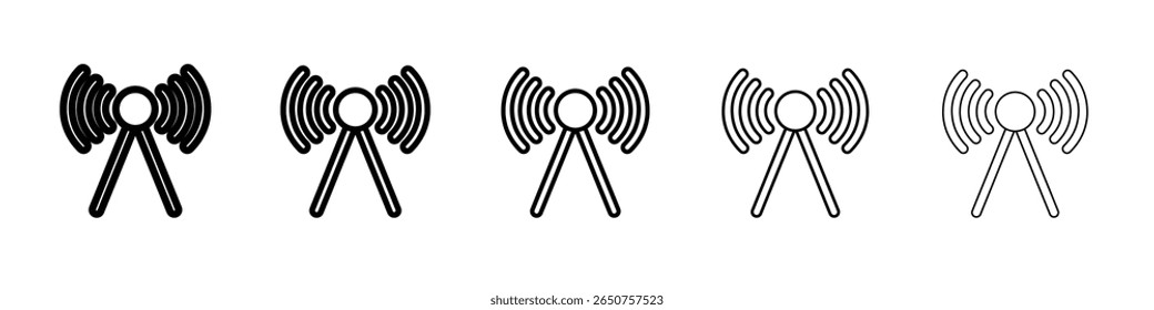Símbolo de estilo de estrutura de tópicos fina de vetor de Ícone de Difusão