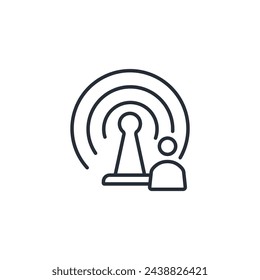 broadcast icon. vector.Editable stroke.linear style sign for use web design,logo.Symbol illustration.