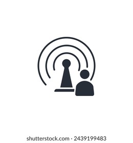 broadcast icon. vector.Editable stroke.linear style sign for use web design,logo.Symbol illustration.