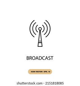 broadcast icons  symbol vector elements for infographic web