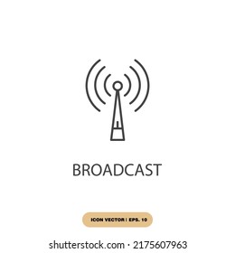 símbolos de iconos de difusión elementos vectores para web de infografía