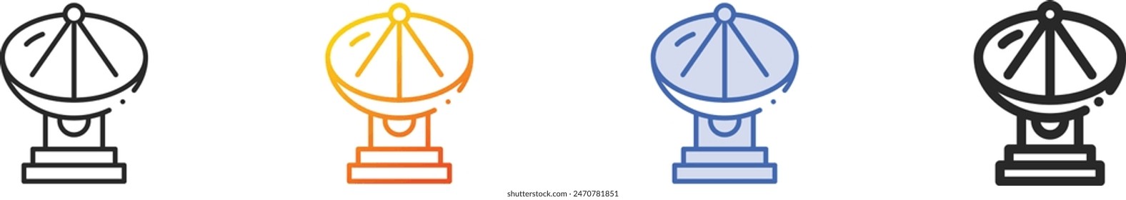 Broadcast icon.Thin Linear, Gradient, Blue Stroke and bold Style Design Isolated On White Background