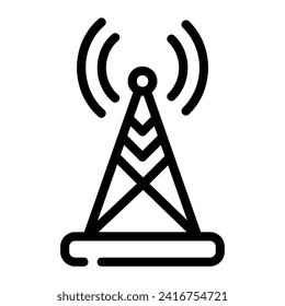 broadcast Line Icon Background White
