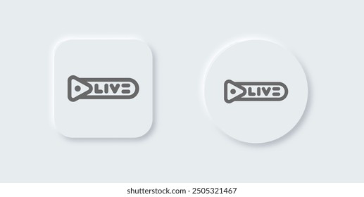 Broadcast line icon in neomorphic design style. Online signs vector illustration.