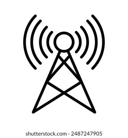 Broadcast linear logo mark in black and white