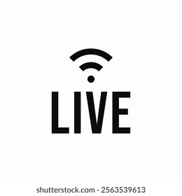 broadcast live icon sign vector