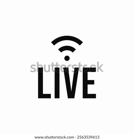 broadcast live icon sign vector