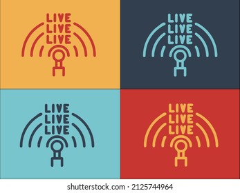 Broadcast Live Stream Logo Template, Simple Flat Icon of live,streaming,video