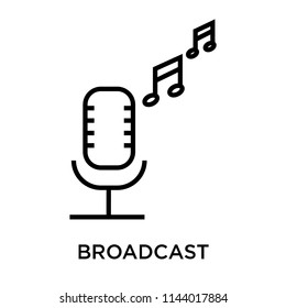 Broadcast microphone icon vector isolated on white background for your web and mobile app design, Broadcast microphone logo concept