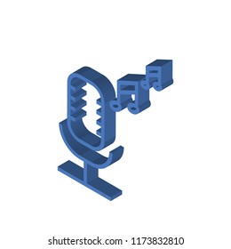 Broadcast microphone isometric left top view 3D icon
