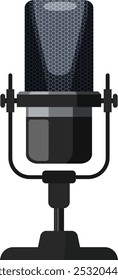 Micrófono de difusión. Tecnología de audio Podcast. Dispositivo de sonido