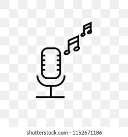 Broadcast microphone vector icon isolated on transparent background, Broadcast microphone logo concept