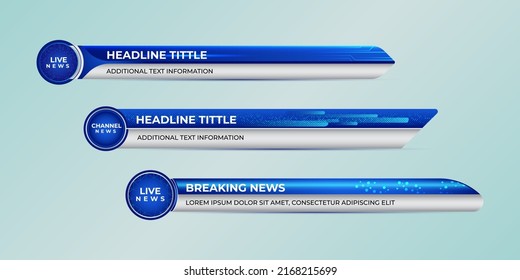 Broadcast News Lower Third Modern Banner Template For Television, Video And Media Channel