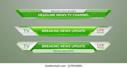 Broadcast news lower third modern banner template for television, video and media channel