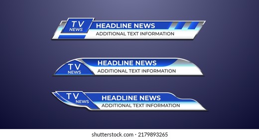 Broadcast news lower third modern banner template for television, video and media channel